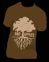 Bad Apples T shirt with Screen printed Tree