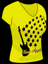 Bad Apples baby T-shirt with picture of guitar and stars
